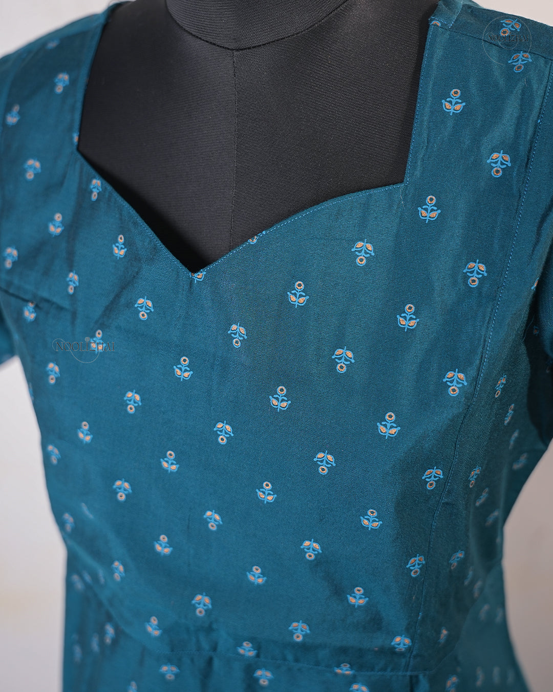 Teal silk maxi