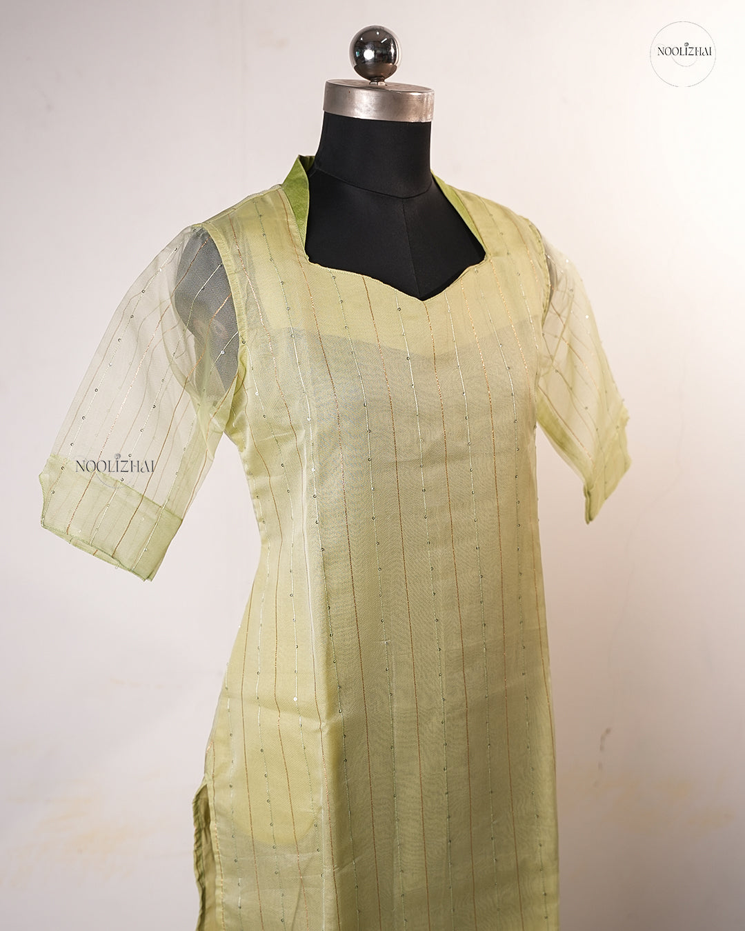 Green organza salwar set