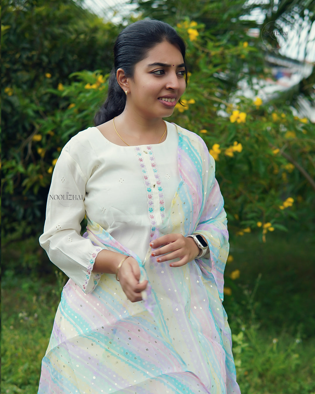 White salwar set