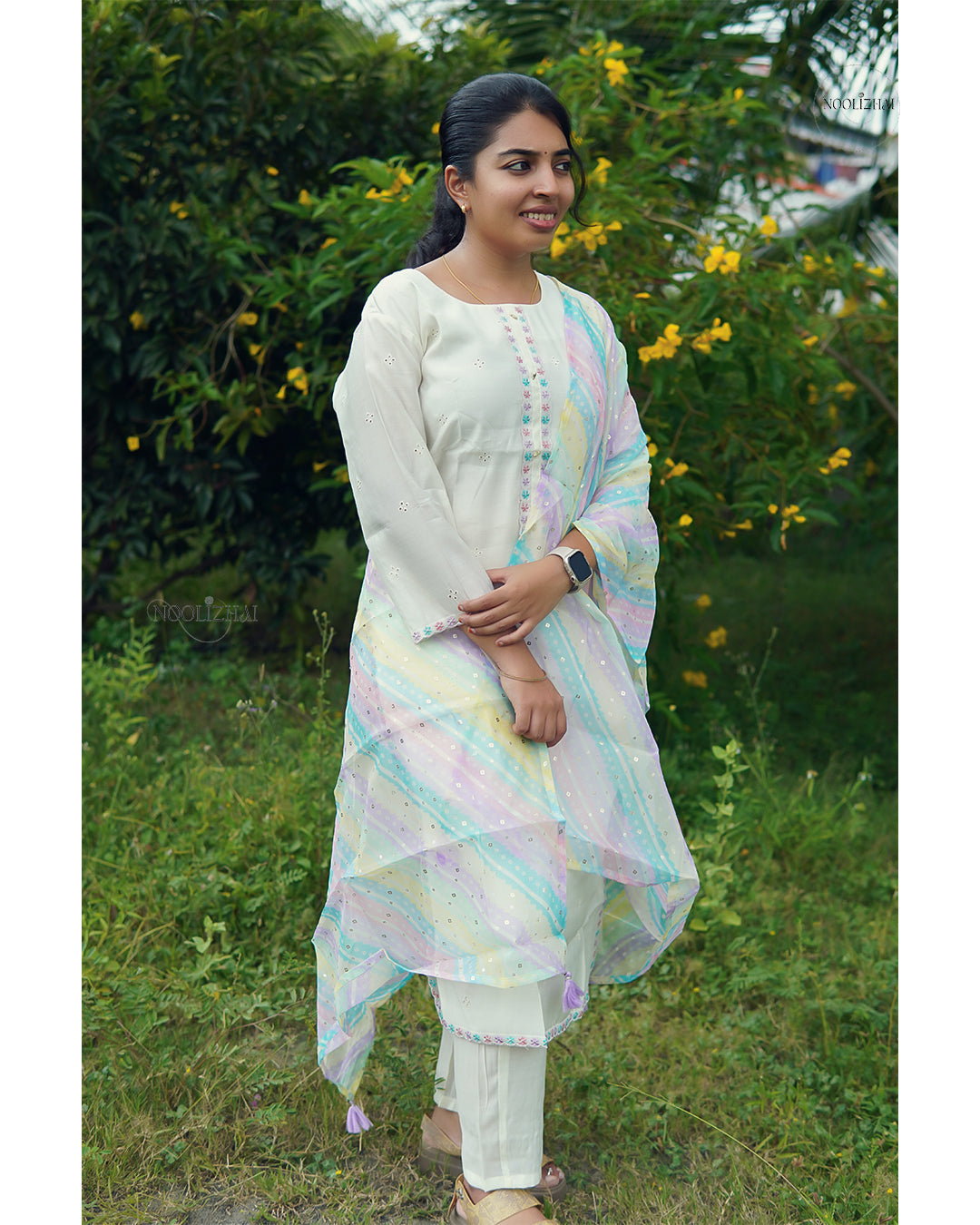 White salwar set