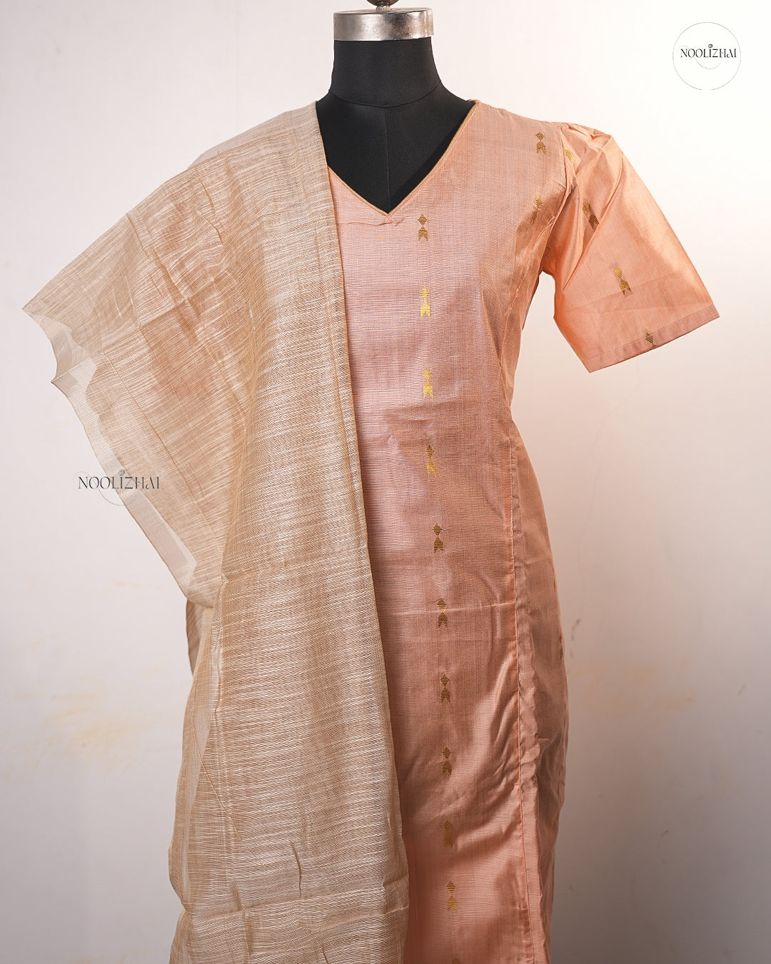 Orange silk salwar set