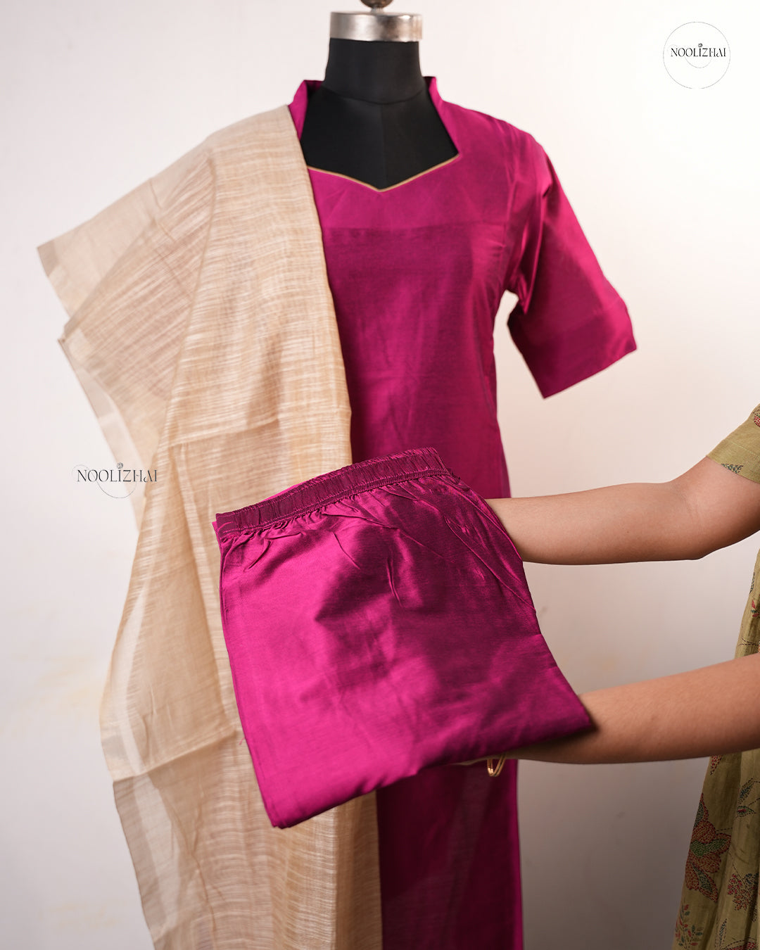 Soft silk pink salwar set