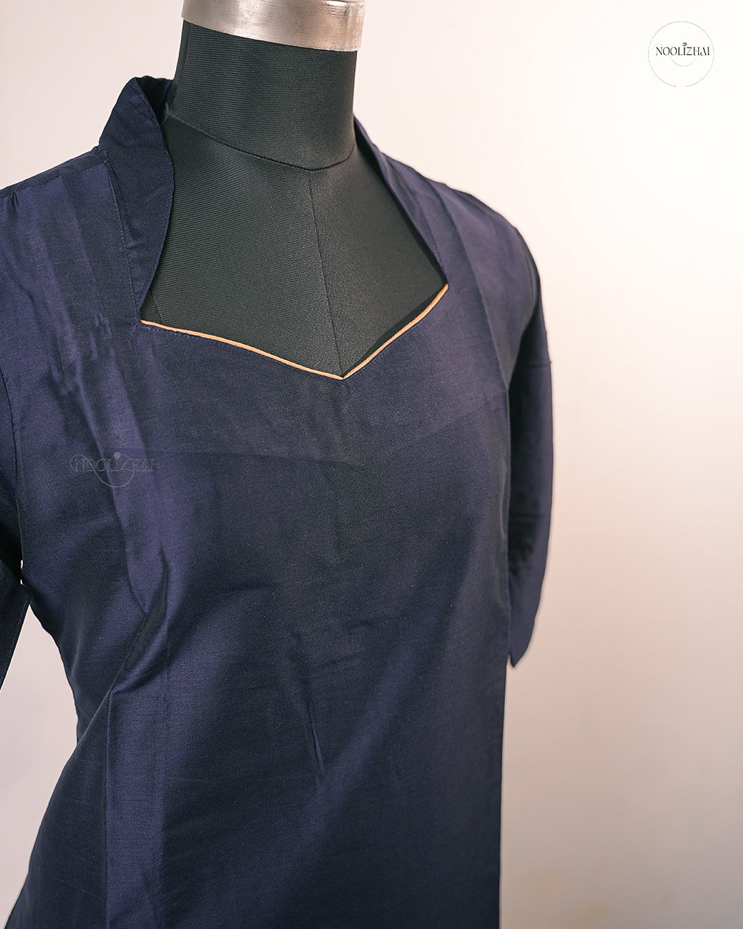 Navy blue silk salwar set