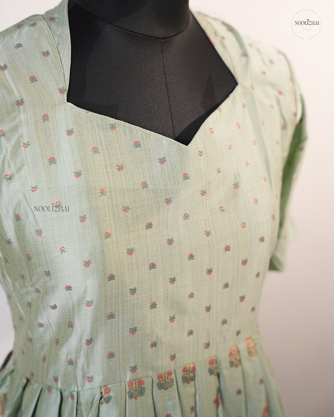 Mint green long salwar