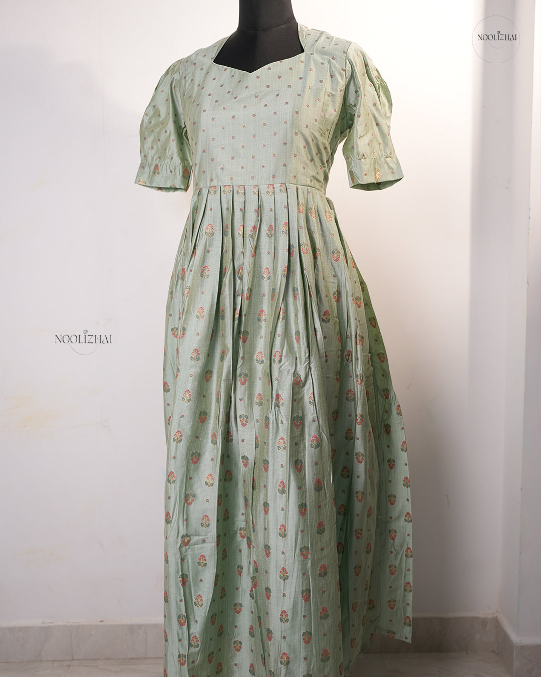 Mint green long salwar