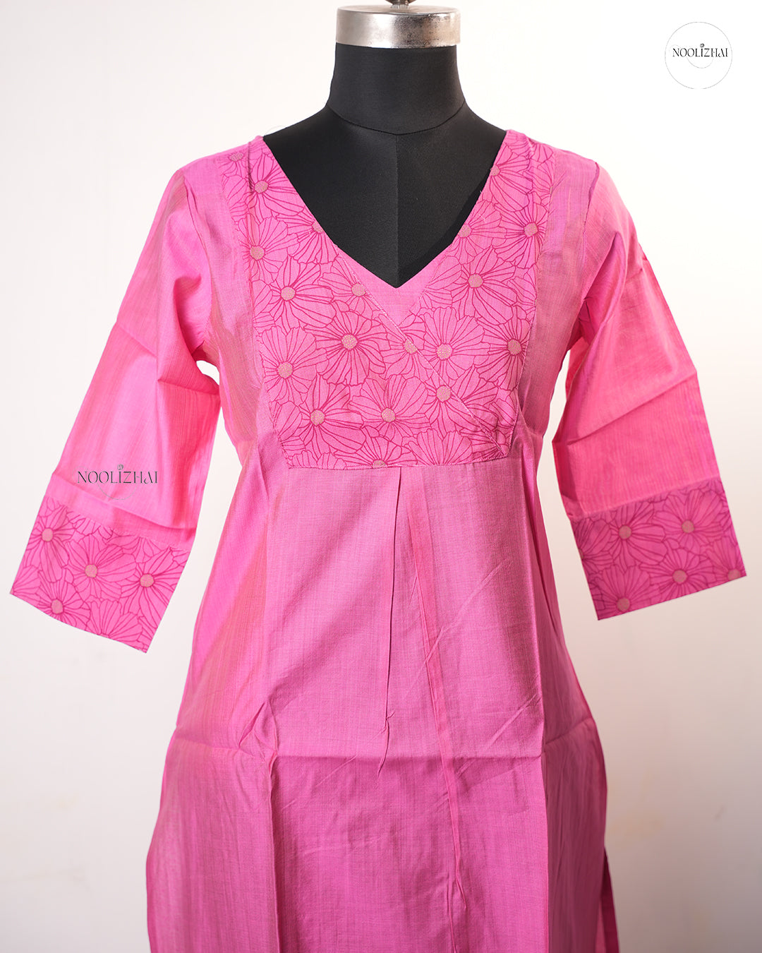 PINK FLORAL KURTI