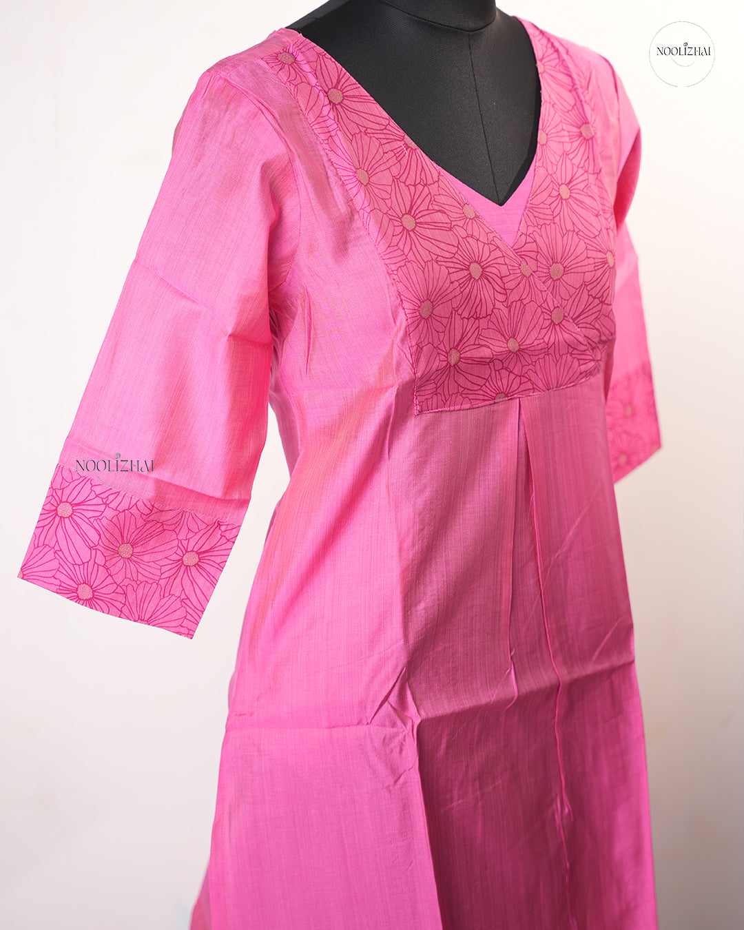 PINK FLORAL KURTI