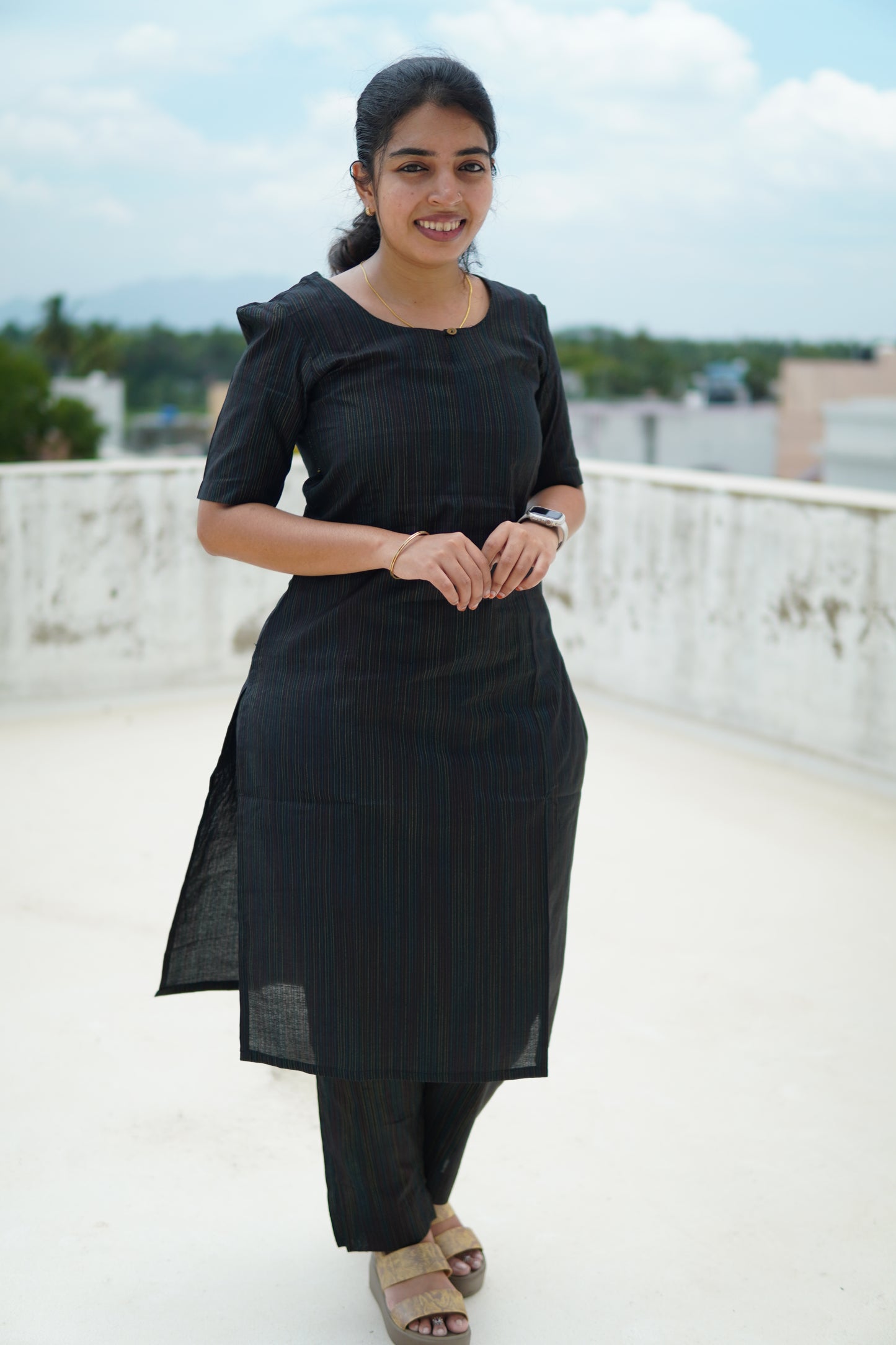 Black Beauty:Salwar set with shawl