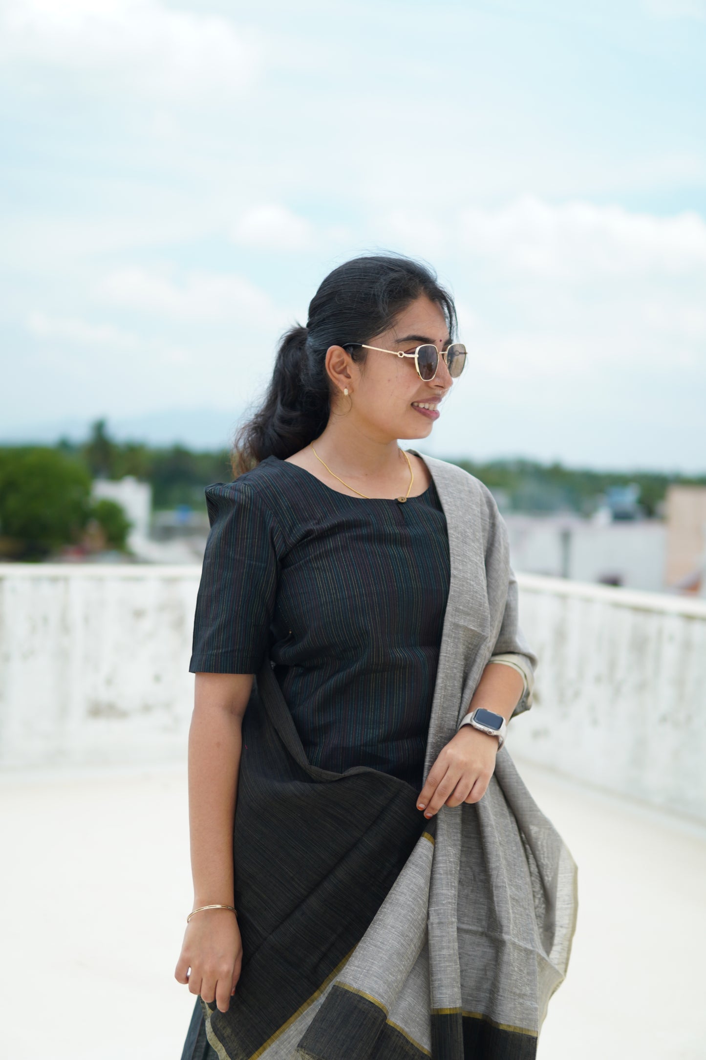 Black Beauty:Salwar set with shawl