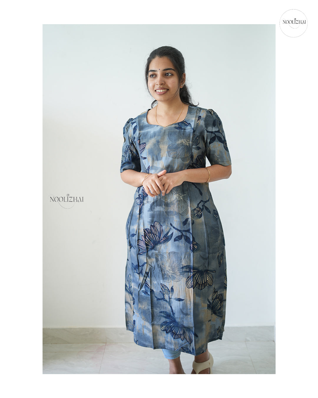 Blue and Bloom Maxi Dress