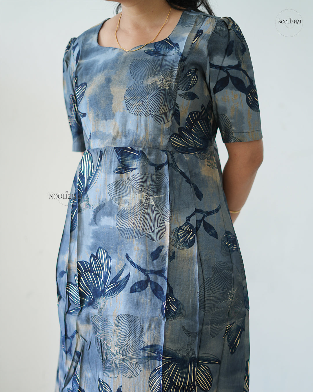 Blue and Bloom Maxi Dress