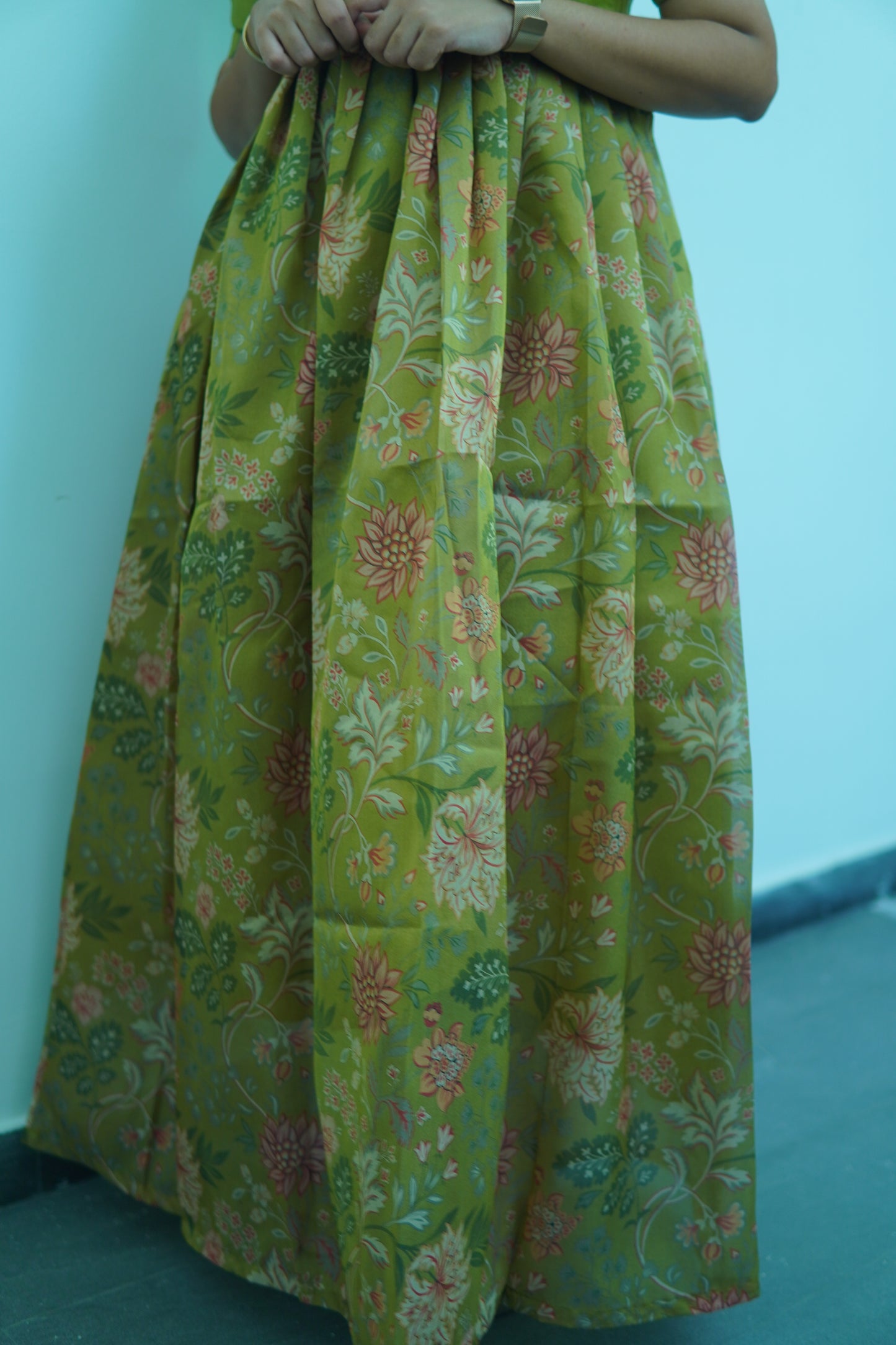 Nature's Harmony:Olive Green long salwar