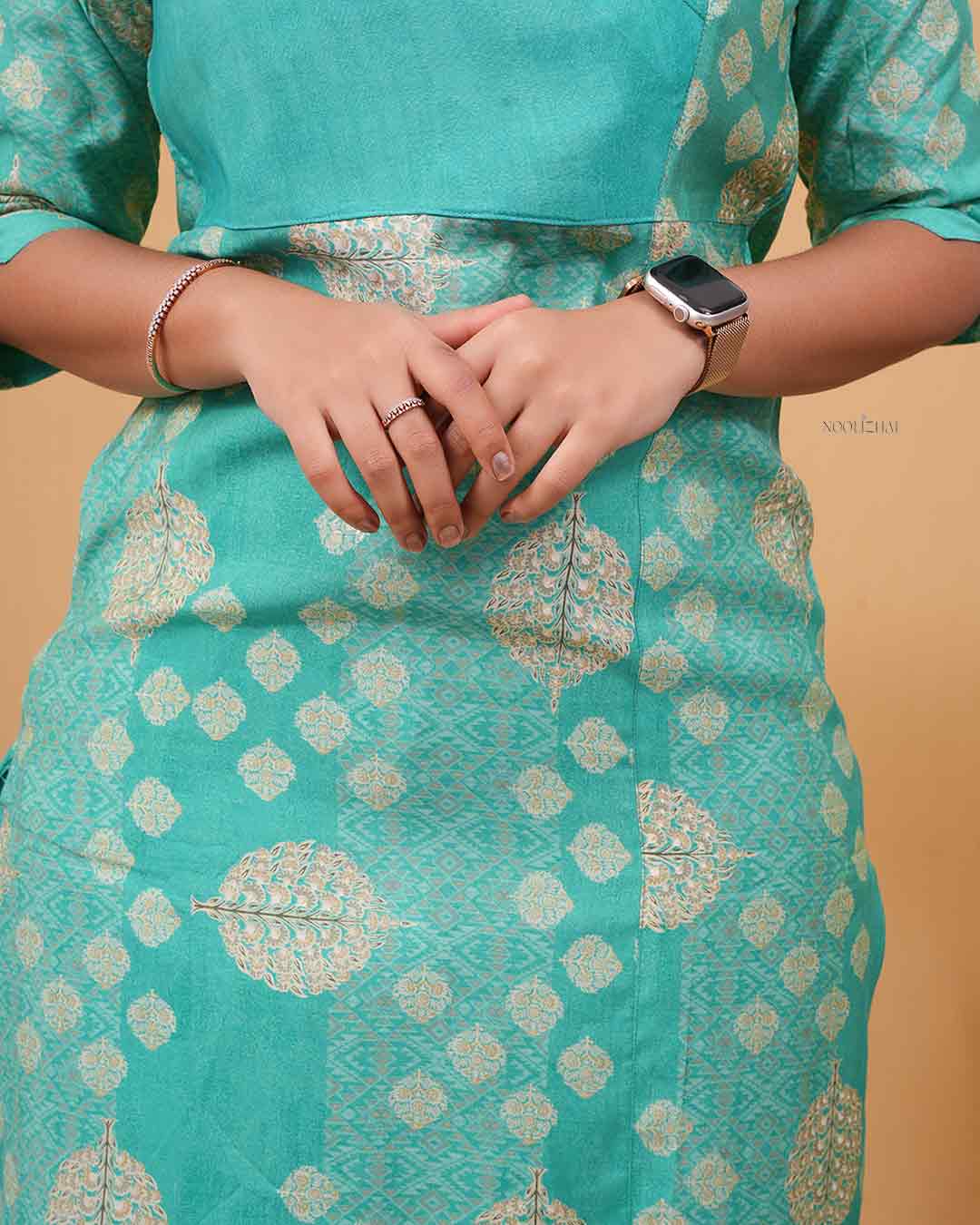 Soft blue muslin silk salwar set