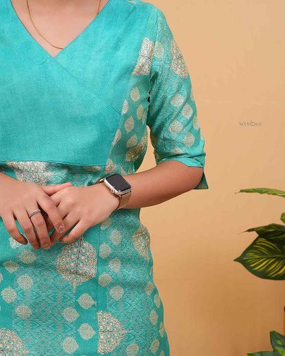 Soft blue muslin silk salwar set