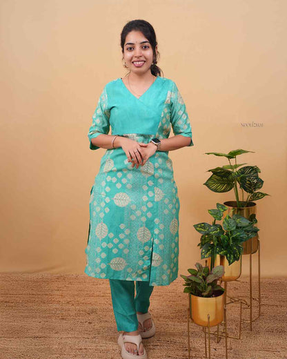 Soft blue muslin silk salwar set