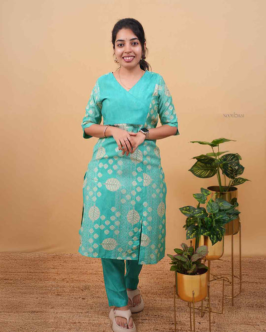 Soft blue muslin silk salwar set