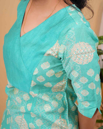 Soft blue muslin silk salwar set