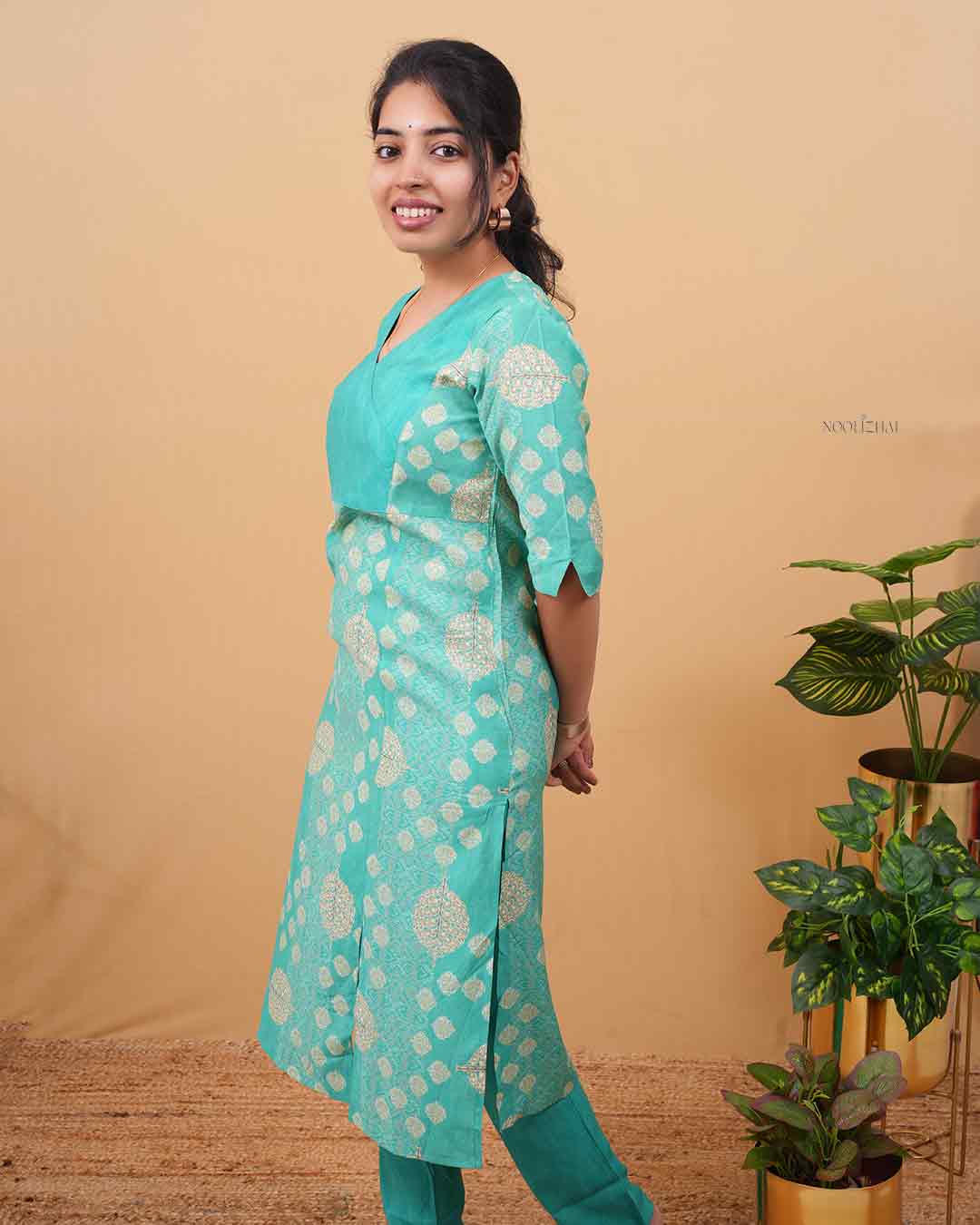 Soft blue muslin silk salwar set