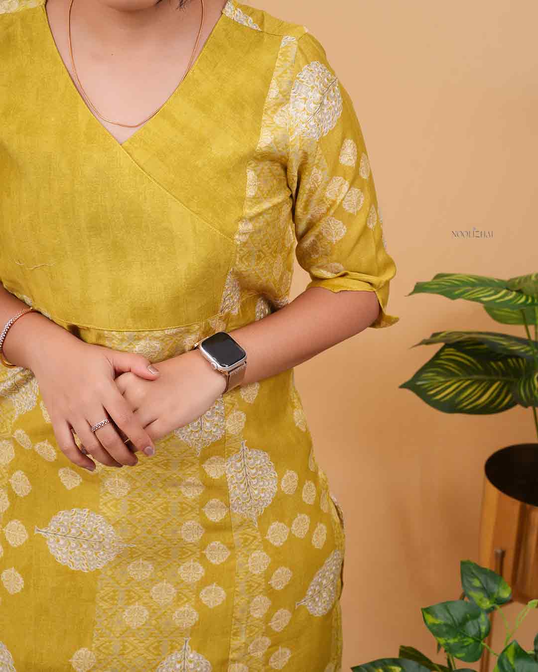 Green muslin salwar set