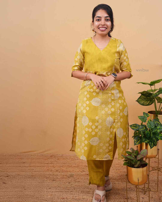 Green muslin salwar set