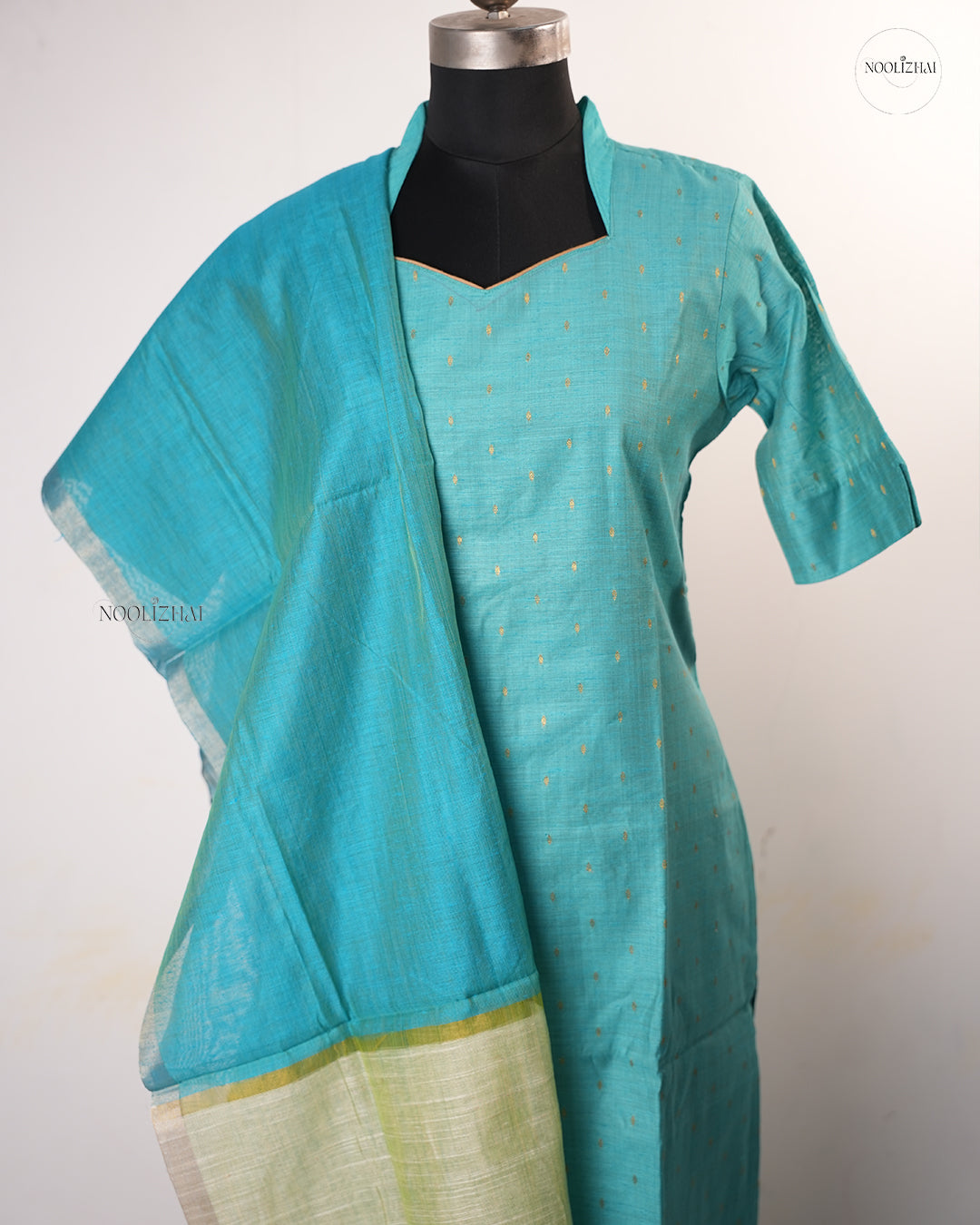 Blue silk salwar set