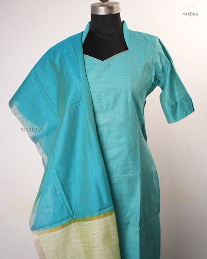 Blue silk salwar set