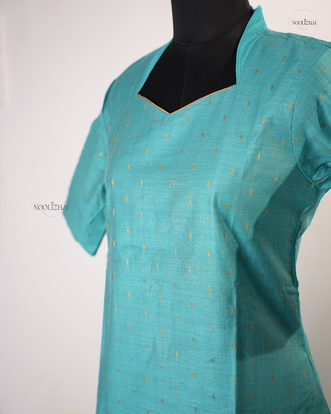 Blue silk salwar set