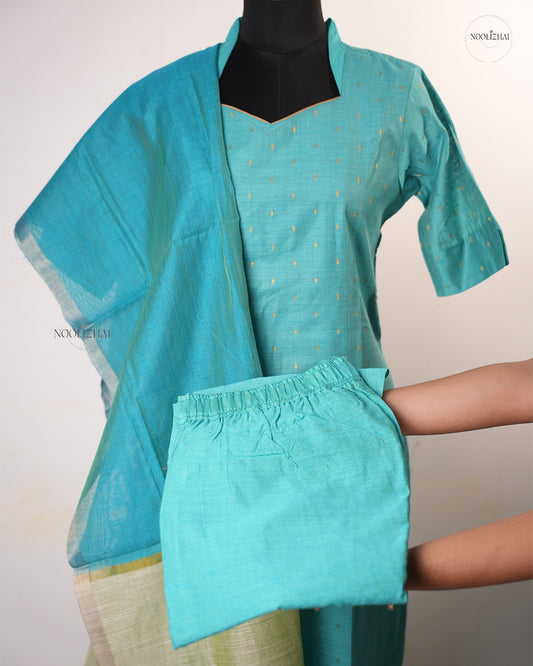 Blue silk salwar set