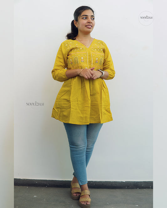 Yellow short top-perfect for casual outings