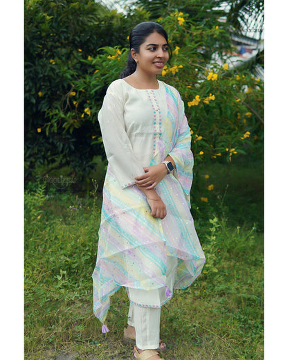 White salwar set