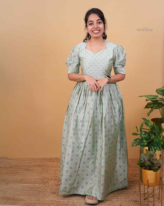 Mint green long salwar