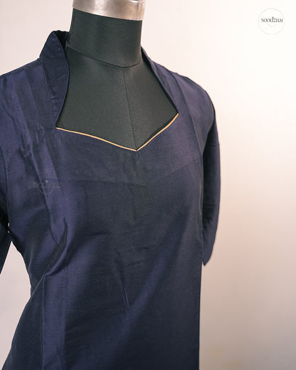 Navy blue silk salwar set