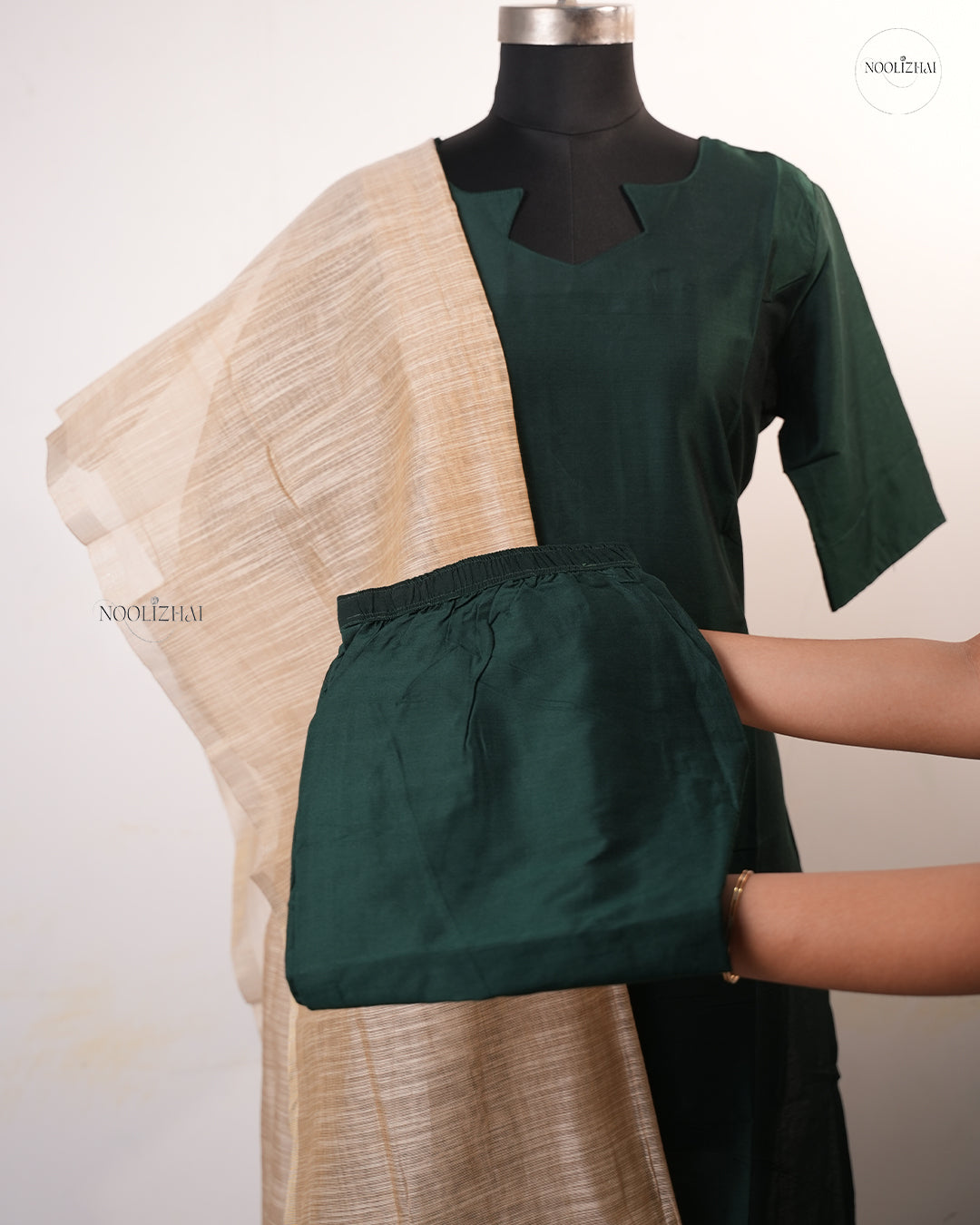 Green silk salwar set