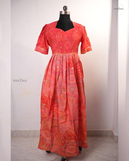 Ikkat print long maxi