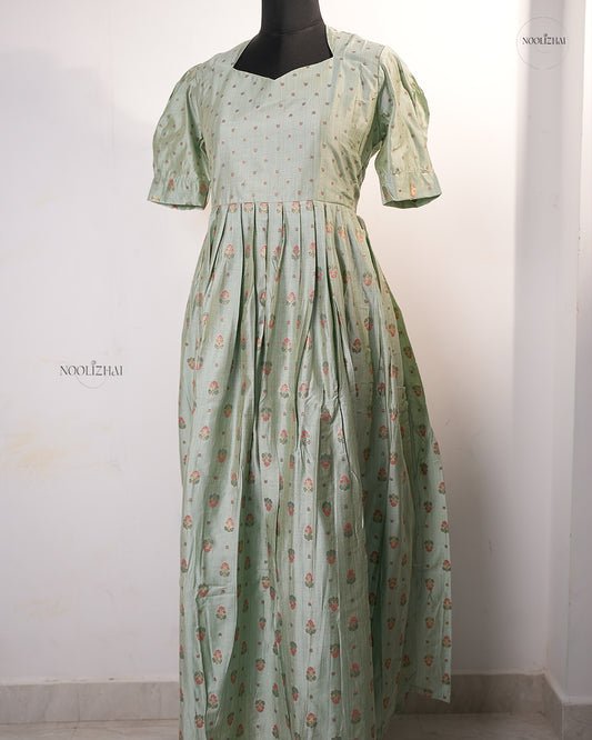 Mint green long salwar