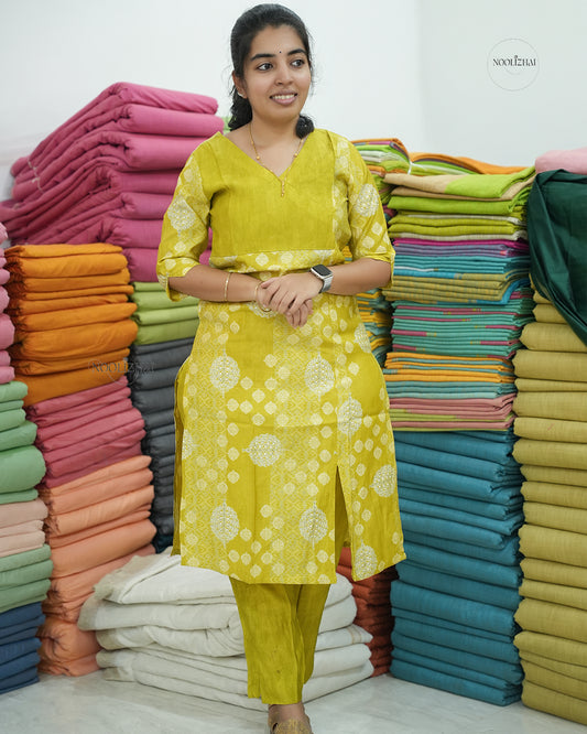 Green muslin salwar set