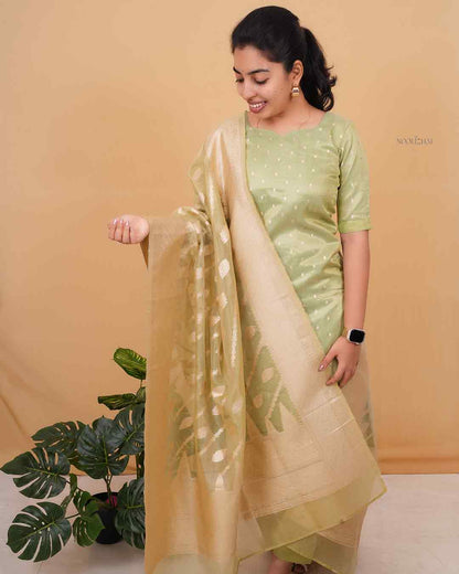 Mint Zari Kurta Set