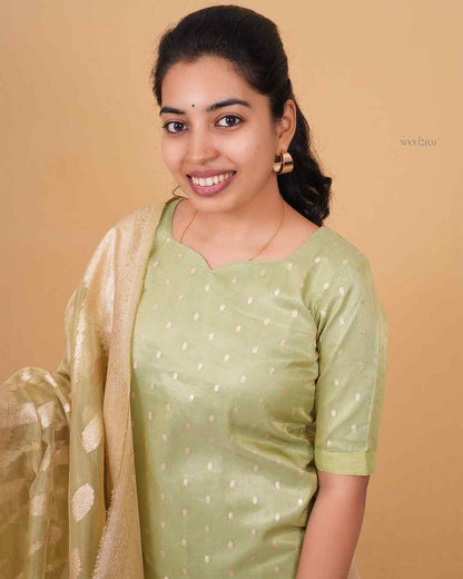 Mint Zari Kurta Set