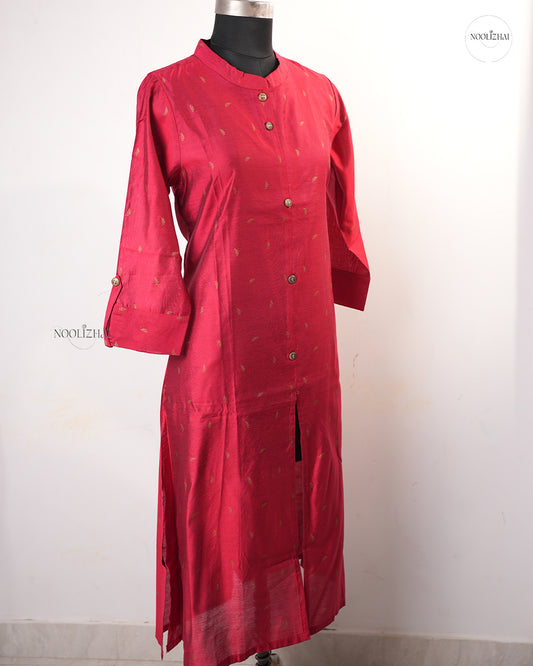 RED SILK KURTI