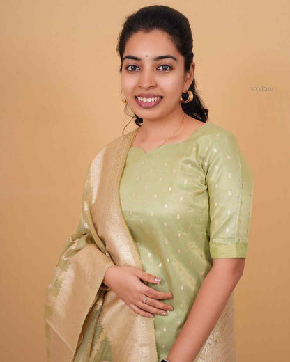 Mint Zari Kurta Set