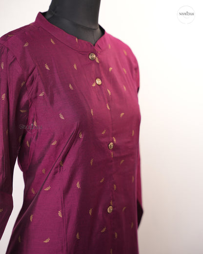 WINE SILK KURTI