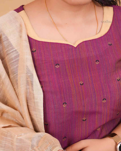 Amethyst Grace Kurta Set with Tissue Dupatta