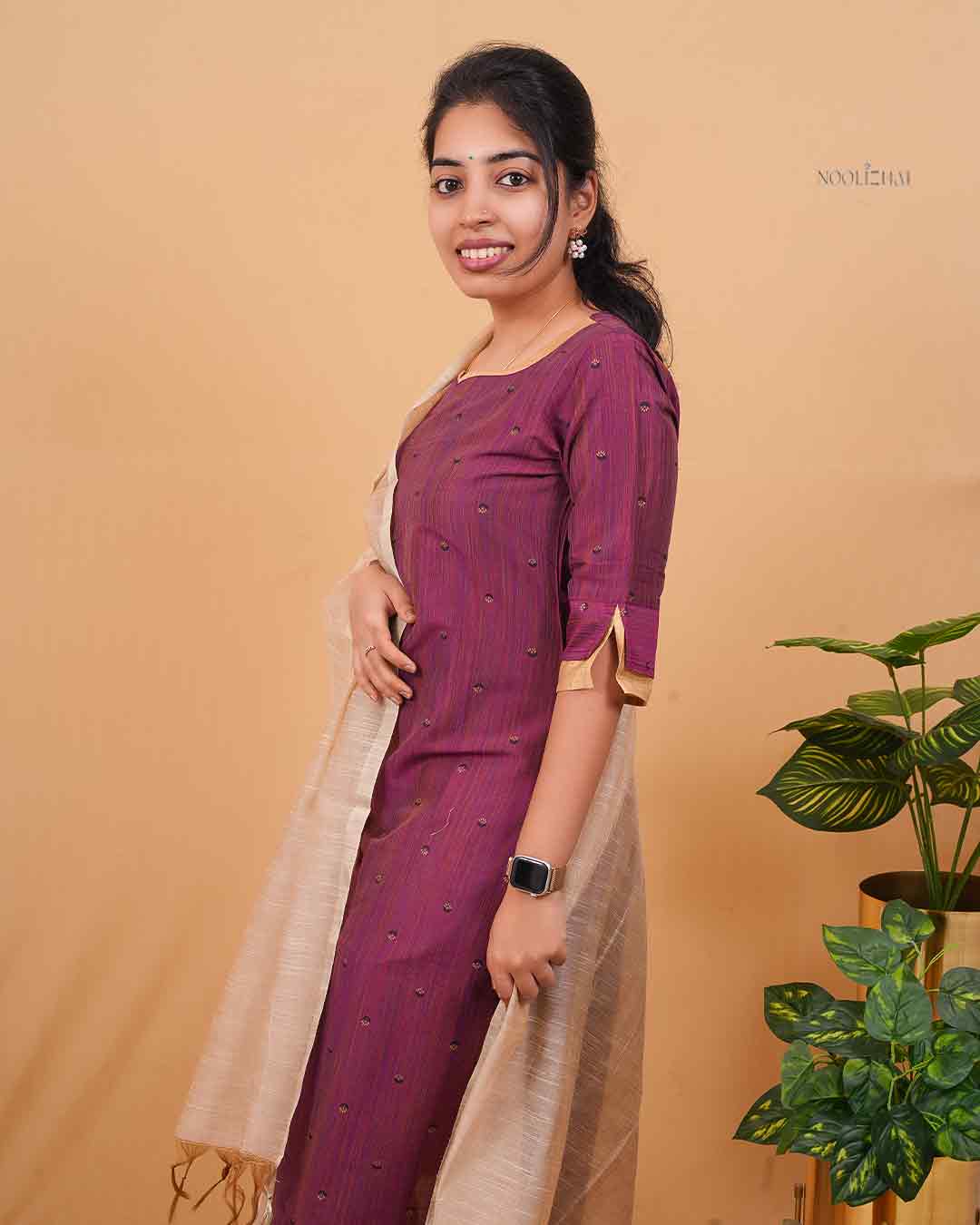 Amethyst Grace Kurta Set with Tissue Dupatta
