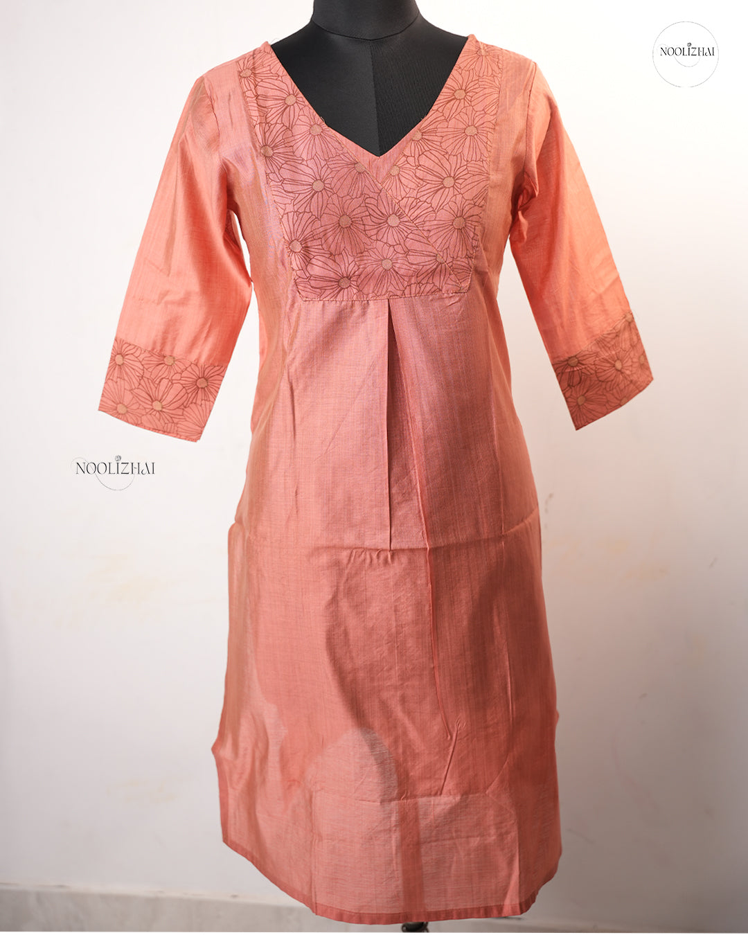 BROWN FLORAL KURTI