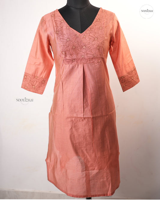 BROWN FLORAL KURTI