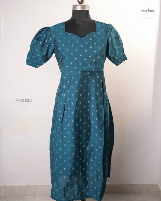 Teal silk maxi