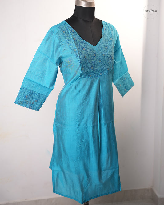 BLUE FLORAL KURTI