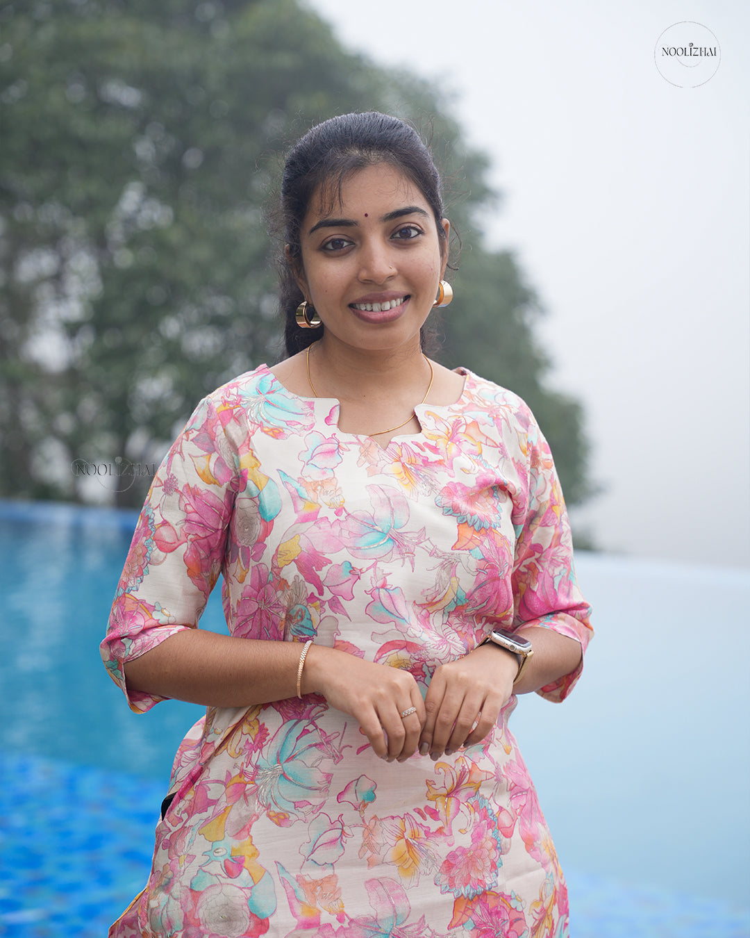 Vannam – Vibrant Floral Kurti Set