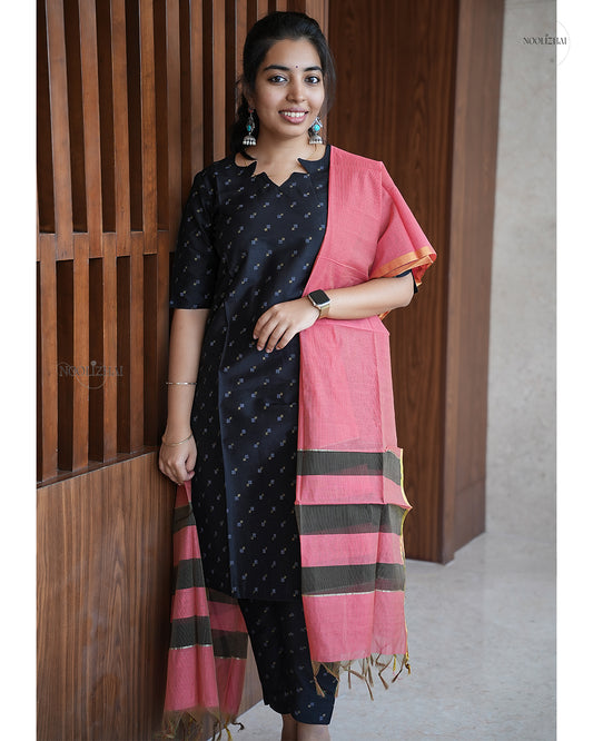 Black silk salwar set
